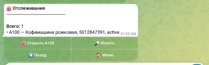 Список отслеживаний администратора