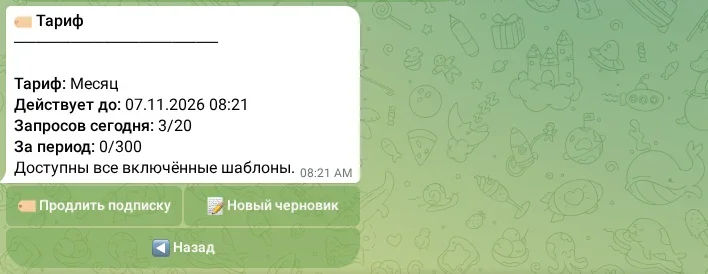 Действующая подписка