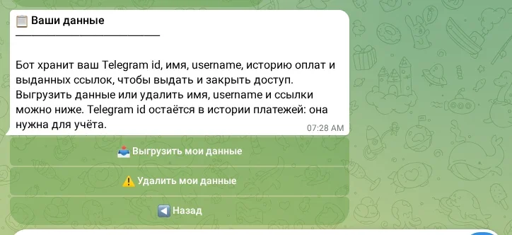 Управление своими данными