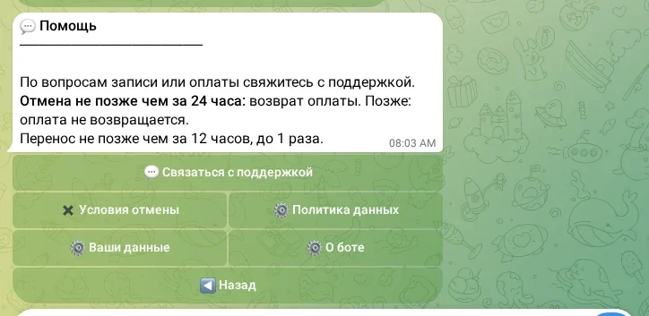Помощь и правила записи