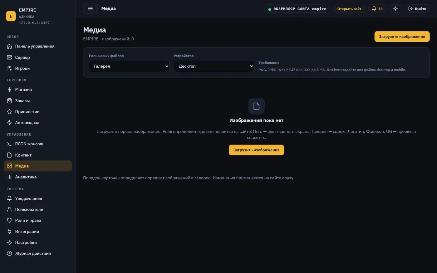 Управление изображениями