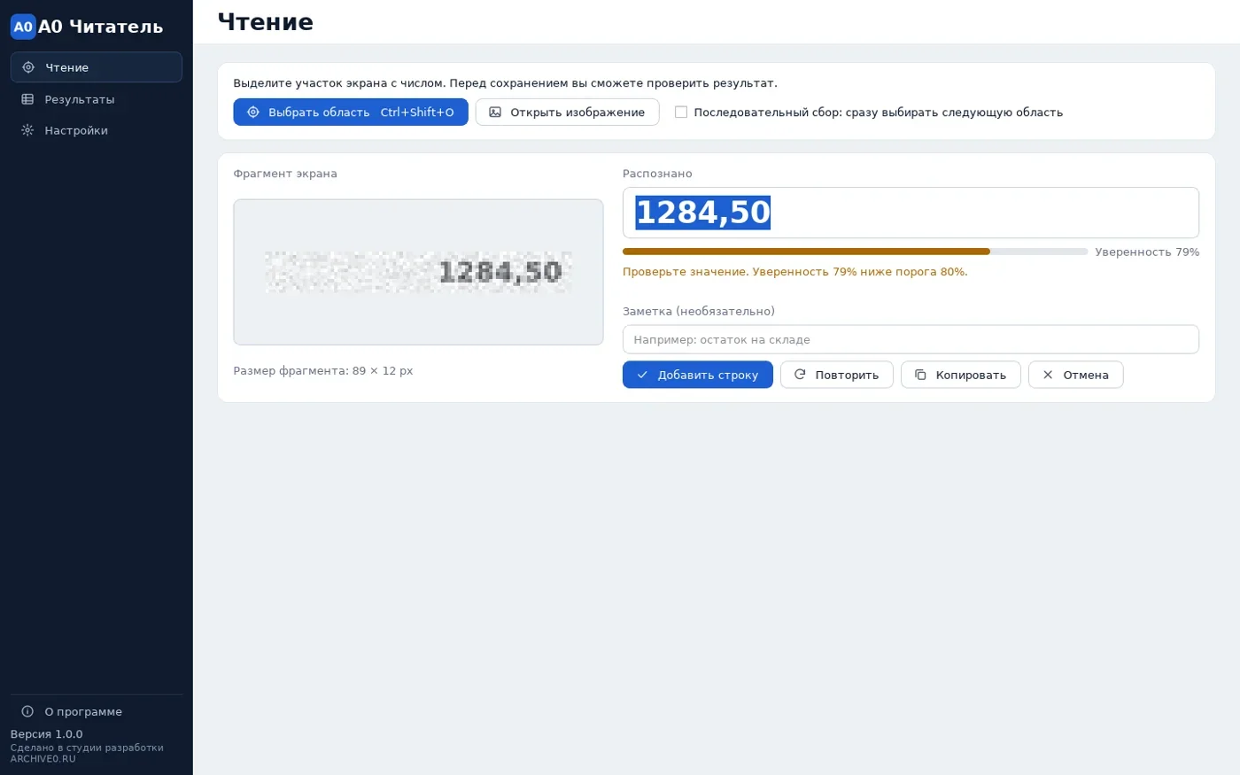 Предупреждение о низкой уверенности распознавания