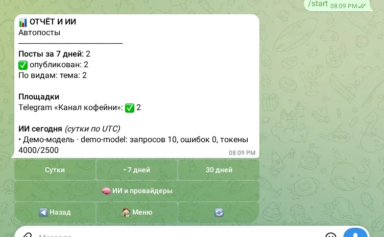 Отчёт по постам и ИИ